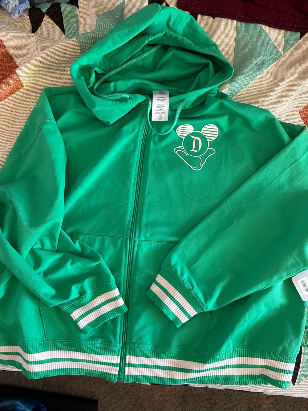 Disneyland Varsity Zip Hoodie, Disney Jacket, new with tags, size 1X, teal XXL